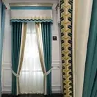 luxury Northern modern Minimalism Embroidery lace curtain valance tulle M1713