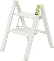 2 Step Ladder, RIKADE Folding Step Stool with Wide Anti-Slip Pedal, Aluminum Portable Lightweight Ladder for Home, Kitchen and Office Use, 330lb Capacity
