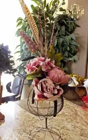 Aimee Fuller Kentucky Derby Black Fascinator Hat Mauve Pink Peony Flower Del Mar