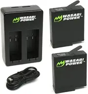 Wasabi Power Battery (2-Pack) & Double Charger for GoPro HERO6, HERO5, Hero 6, Hero 5 Black (v03 for All Firmware Updates) (2 Batteries (v03) + Dual Charger)