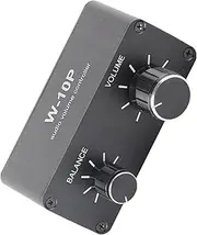 Stereo Audio Volume Controller, Lossless Switch Box with Small Size for DVDs, CDs, TVs, Computers, Tablets, MP3s, Cell Phones, and More