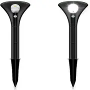 2 Pack Solar Lights Outdoor, Solar Garden Lights Ultra Powerful Waterproof IP65 Adjustable Height Solar Spotlight with Security PIR Motion Sensor for Patio,Door, Yard, Path