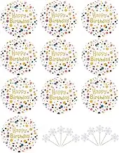 Happy Birthday Decorations Plates for Women Snowflake Cupcake Topper Snowflake Happy Birthday Cake Topper Birthday Party Dishes Bowls Disposable Bday Supply Utensils Birth Day Cake Pick Toppers Plates