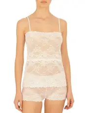 [Natori] Heavenly Sheer Lingerie Lace Camisole in White