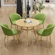 GUAWJRZDP Office Reception Round Table, Office Reception Room Club Table and Chair Set, Negotiation Table and Chair Set, Leisure Table and Chair Set, for Mall Corridor(Green)