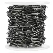 Paperclip Chain - 3/16" x 5/8" Link - Gunmetal Color - Craft Jewelry Chain