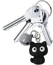 [Generic] Cat Keychains for Women - Black/White Cat Keychain Charm Keyring Pendant,Bag Pendants, Eye-Catching Accessories for Cat Lovers, Women & Girls