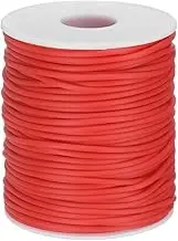Hollow Pipe Rubber Cords 54.6 Yards Length 2mm Hollow Tube Silicone Tubing with 1mm Hole for DIY Jewelry Making Necklaces Bracelet, Red