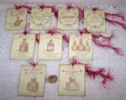 9~Vintage~French~Perfume~Soap~Labels~Fussy Cut~Linen Cardstock~Gift~Hang~Tags
