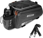 WOTOW Bike Trunk Bag for Bicycle, 8.6L Waterproof Hard Shell Bike Rear Rack Bag with Reflective Strips, Handle and Shoulder Strap, Bike Rack Bag for Cycling Traveling Commuting