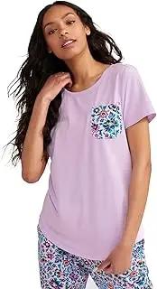 [Vera Bradley] Women's Cotton Short Sleeve Crewneck Pajama T-Shirt (Extended Size Range)