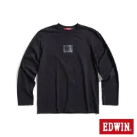 在飛比找momo購物網優惠-【EDWIN】男裝 人氣復刻款 仿皮牌LOGO長袖T恤(黑色