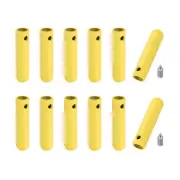 12 Pcs Shoelace Tips with Screw, Alloy 25mm Aglets End Tip for DIY, Yellow