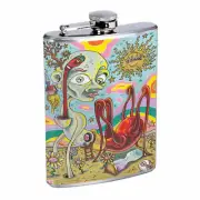 Abstract Alien Art E2 Flask 8oz Stainless Steel Hip Drinking Whiskey