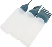 BATHVEVE 3pc Hair Dye Root Comb Applicator Bottles Plastic Hair Oil Squeeze Bottles for Home Coloring Scalp Treatment 160ml