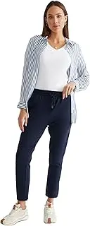 [KATIES] Womens - Pants/Trousers - Winter - Blue - Navy - Straight Leg - Mid Rise - Stretch Elastane - Ankle Length - Office Wear - Work Clothes