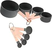 NAMOARLY Measuring Cup Spoon Set 8 Pieces Set Stainless Steel Easy to Measure for Baking