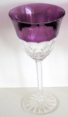 1 WATERFORD Glendora AMETHYST LILAC cased cut to clear wine goblet