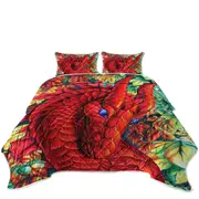 Autumn Leaves and Red Dragon Coverlet