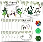 Motipuns 30 Pcs Easter Palm Sunday Craft Greeting Cards with 3 Pcs Large Ink Pads Religious Easter Christian Handprint Craft Kit Cards He is Risen Decoration for Sunday School Spring Activity