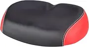 Big Ass Bike Cycling Noseless Saddle Wide Large Soft PU Pad Seat (Black & Red)
