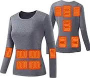 [IMYOGI] Cozy 22 Zones Heating Underwears, Smart Temprature Adjust USB Battery Powered Thermal Base Layer for Woman Daily Life