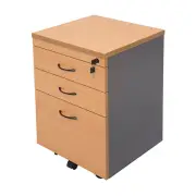 Mobile Pedestal Beech And Ironstone 465X447X690Mm - Assembled Delivery