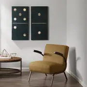 INK+IVY, Two Black Dominos Wall Art 2 Pieces Gel Coated Canvas, Easy Hang Set...