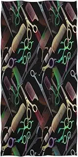 RPLIFE Hairdressing Tools Scissors Black Beach Towels, Sand Free Beach Towel for Men Women