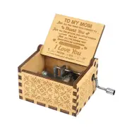 Catzon Hand Crank Engraved Musical Box Creative Gift Ornaments-Daughter to Mom