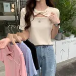 53419 夏季韓系鏤空短袖女上衣T恤