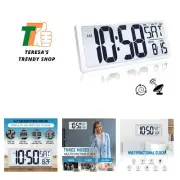 Atomic Clock with Backlight, 14.2" Large Digital Wall Clock Battery Operated,...
