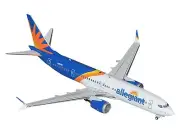 Boeing 737 MAX 8 Commercial Aircraft "Allegiant Air" (N810MG) White and Blue wit