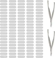 uxcell Phone Dustproof Net Stickers, 100 Pcs Phone Speaker Anti Dust Protector Cover Universal Speaker Mesh Sticker with Tweezer for Mobile (0.63"x0.2"), Silver