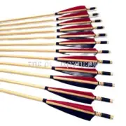 For Archery Longbow & Recurve Bow 6/12/24Pcs Wooden Arrows Fletching Feather