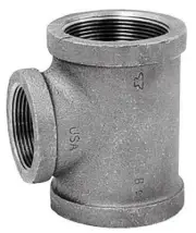 Anvil 8700121851 Black Malleable Iron 300 PSI Reducing Tee 1x1/2x1 Dia. in. FPT