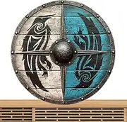 War Decorative Sheild Wood, Shield Decoration,Decorative Shield Toy,War Decorative Sheild Wood,Medieval Valhalla Warweave Shield Decoration for Decorating Home, officess, Ship, Restaurant
