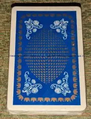 Vintage Flower Diamond Shaped Pattern Blue Playing Cards Deck