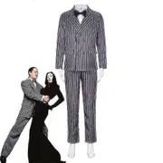 Wednesday Gomez Addams Costume Men's Striped Suit Halloween Carnival Party Disguise For Adults Kids-c 85