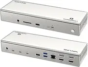 DisplayLink 15-in-1 Thunderbolt 4 Docking Station - WAVLINK Quad Monitor 4K@60Hz, Single 8K@30Hz, 98W Charging, 3xThunderbolt 4 Ports, 2xHDMI, 2xDP, 10Gbps USB 3.1, USB C Laptop Dock for Mac/Windows