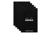 5x Rhodia No.16 Top Stapled A5 Notepad Office Stationery Note Pad Dot Grid Black