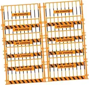 WOONEKY 10pcs Miniature Traffic Barricade Yellow Construction Sign Props for Educational Play Micro Landscape Decoration and Traffic