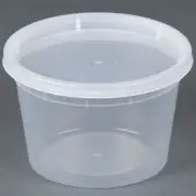 Food Storage Containers 16 oz Plastic Deli with Lids Soup Meal Prep BPA Free