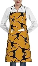 Leopard Pattern Women Men Cooking Aprons Bib With Pockets, For Kitchen Bbq Baking Drawing Household Cleaning