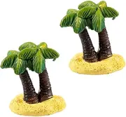 Miniature Resin 2 Pack Coconut Tree for Cake Decorations Desktop Decor Micro Landscape