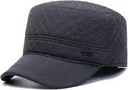 [EDIKO] Winter Hats with Earflaps for Men Military Cadet Hat Baseball Cap Hunting Trapper Hat for Cold Weather