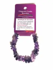 Amethyst and Hematite Crystal chip bracelet combo | Brand New in packet