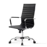 Office Chair Conference Chairs PU Leather High Back Black