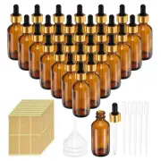 100Pcs 30ml Glass Dropper Bottle with Eye Dropper Label Funnel Amber