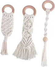 ANDRESLAD Cotton Rope Toy 3 Pack Natural Teething Stick for Infants Teeth Grinding Toy Portable Easy to Clean